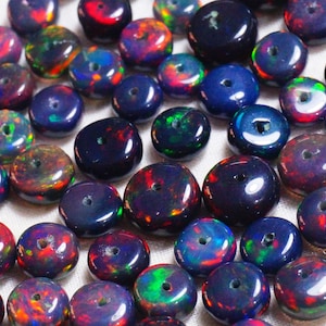 18Inch Stand, 36Carat Natural Fire Ethiopian Opal Oval Shape Smooth Beads Center Drill Size 5x3-9x6 mm