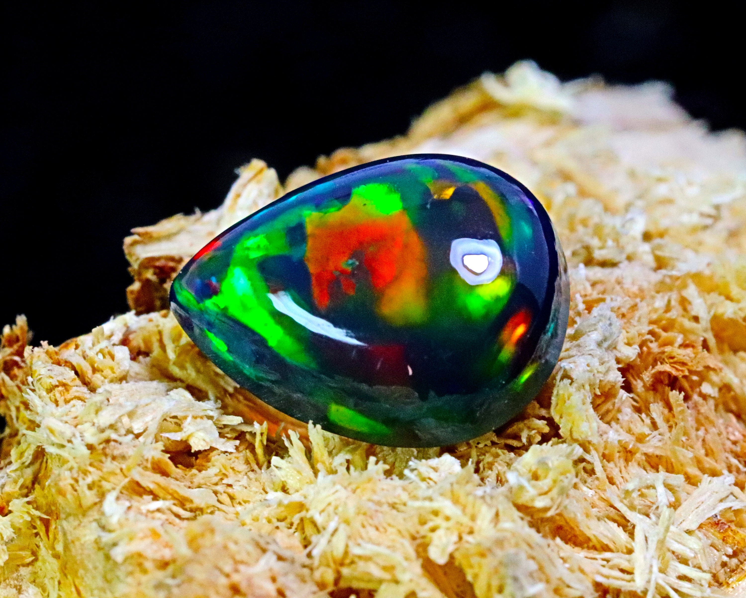 Genuine Black Opal Cabochon Opal Teardrops Opal Gemstone Etsy