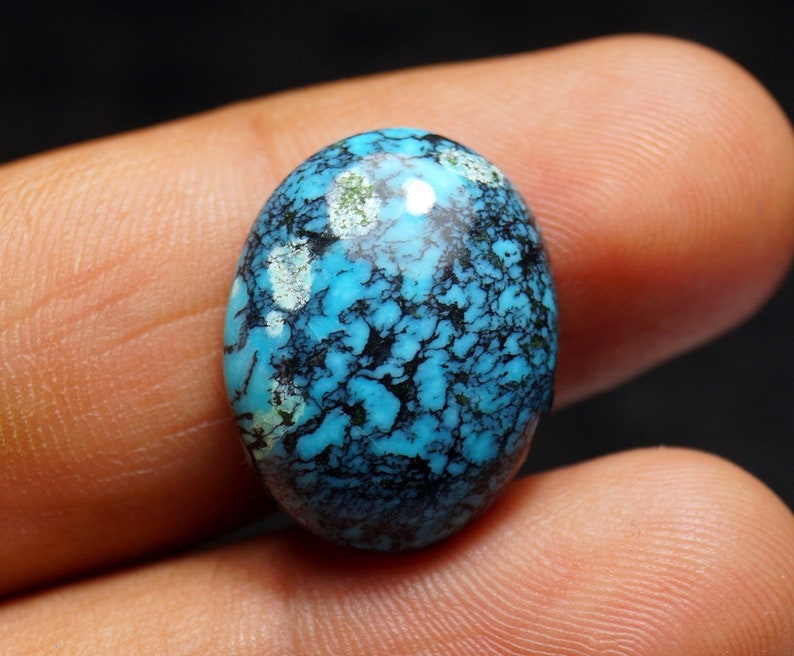 Natural Stone Tibetan turquoise Cabs 21x16.5x6.5 mm 15.50 Carat Turquoise Cabochon Oval Gemstone
