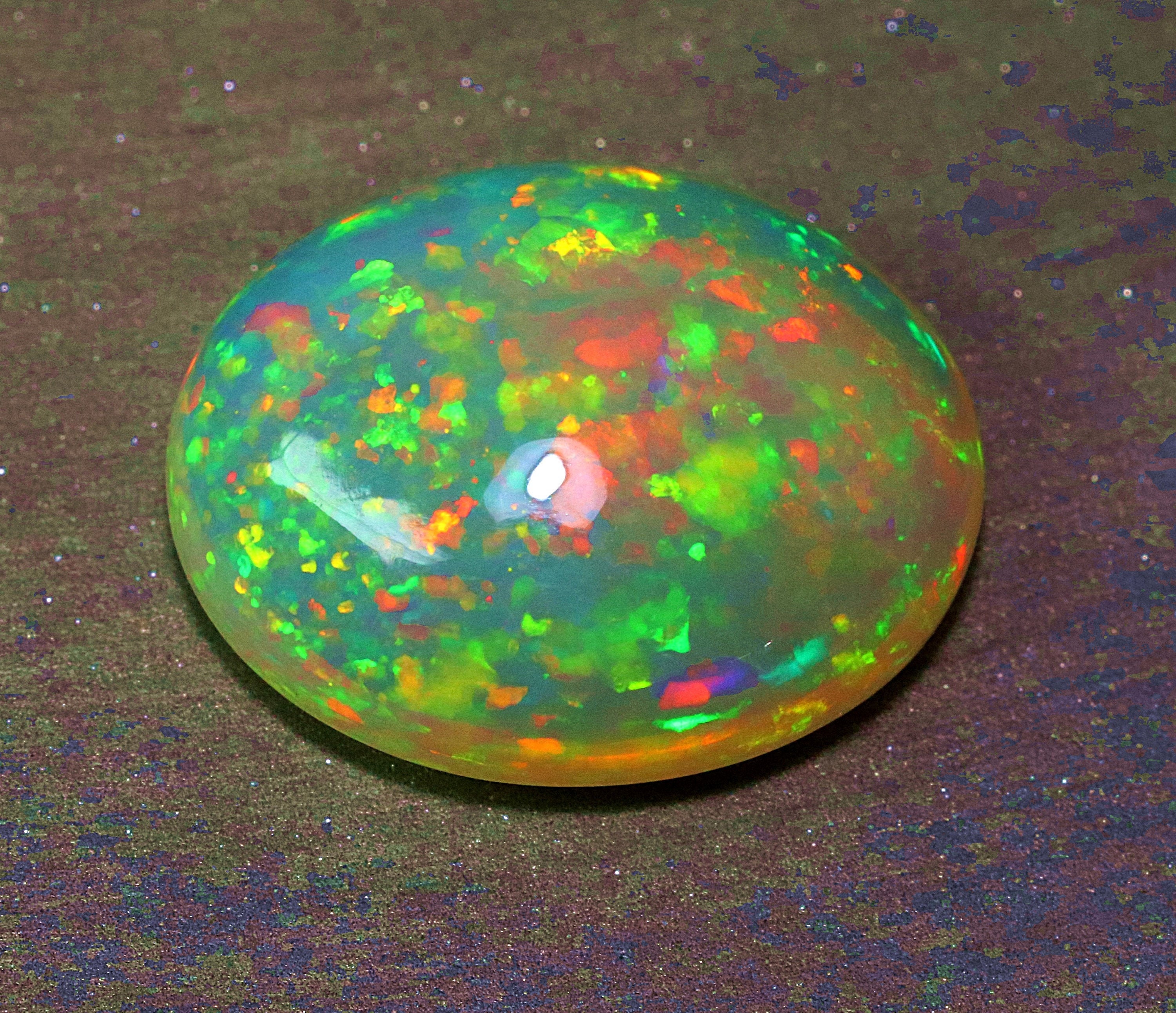 Multi Fire Opal Crystal Gemstone Ethiopian Opal Cabochon | Etsy