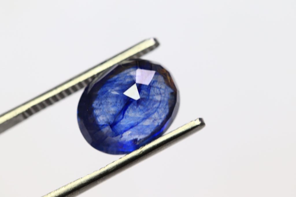 Natural Blue Sapphire Gemstone  12x9.60x6.3 mm Glass Filled Blue Sapphire Oval Faceted Cut Stone  Gemstone For Jewelry  Loose Gemstone