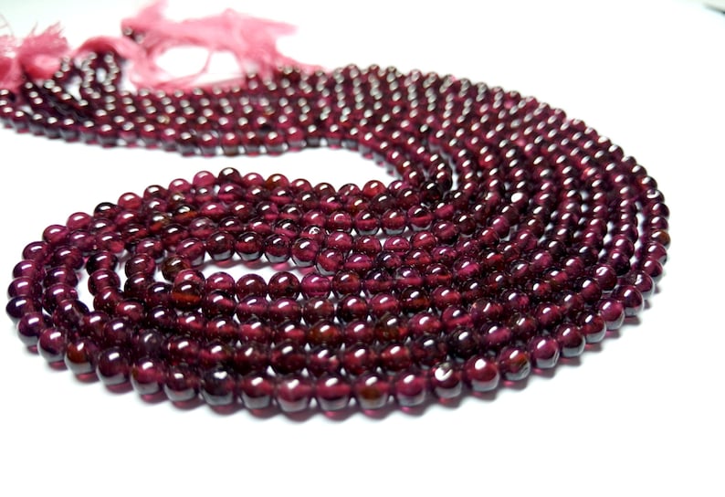 Rhodolite Garnet Beads Full 14 Strand 4 mm Loose Rhodolite Garnet Beads Rhodolite Garnet Cabochon Balls Beads