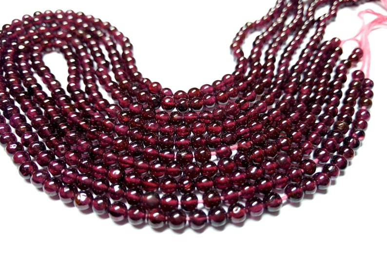 Rhodolite Garnet Beads Full 14 Strand 4 mm Loose Rhodolite Garnet Beads Rhodolite Garnet Cabochon Balls Beads