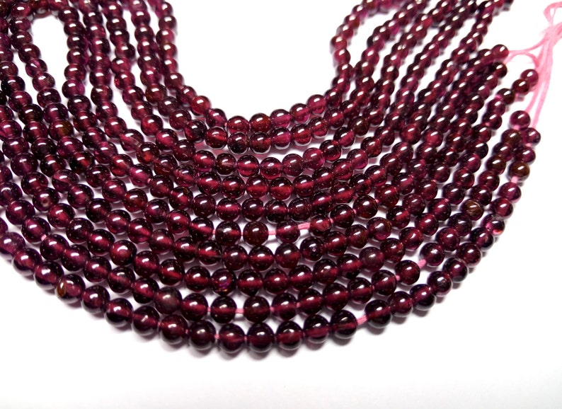 Rhodolite Garnet Beads Full 14 Strand 4 mm Loose Rhodolite Garnet Beads Rhodolite Garnet Cabochon Balls Beads