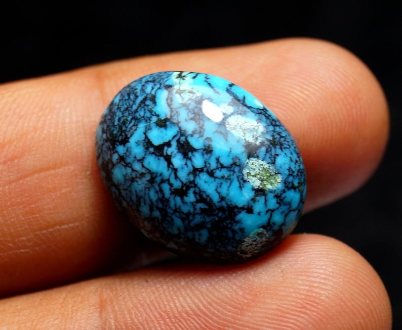 Natural Stone Tibetan turquoise Cabs 21x16.5x6.5 mm 15.50 Carat Turquoise Cabochon Oval Gemstone