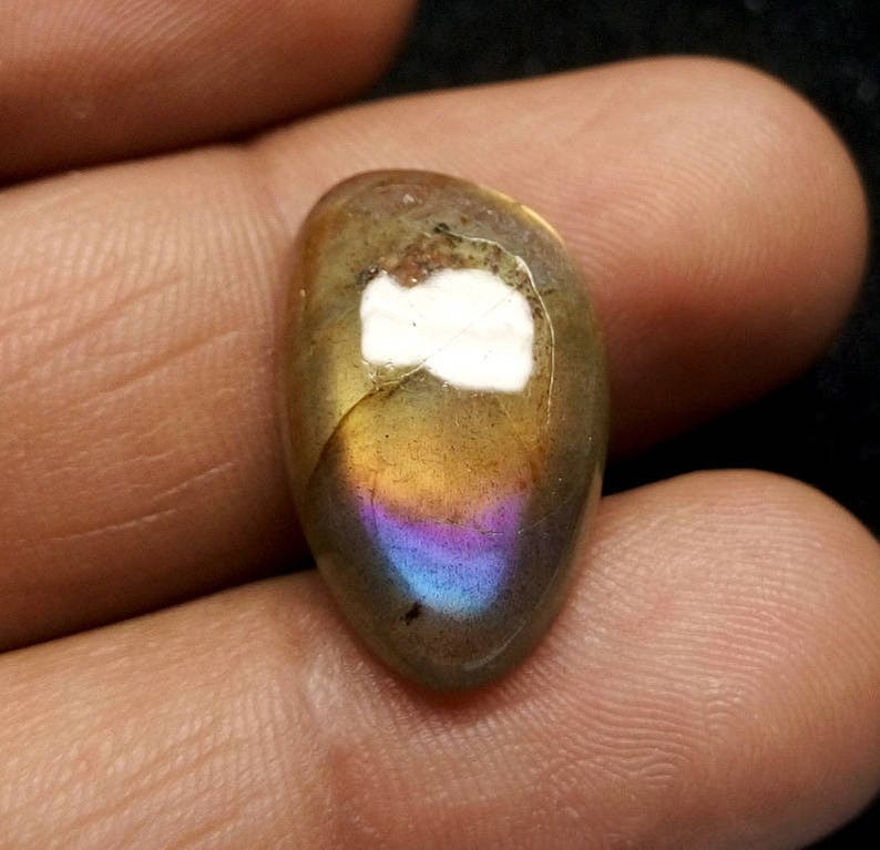 Natural Labradorite Cabochon Gemstone 23x14x5 mm Rainbow Flashy Purple Labradorite Fancy Shape Gemstones