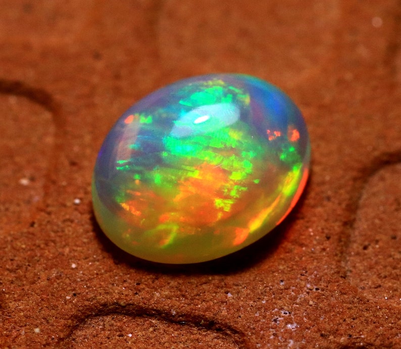 Attractive Beautiful Opal Cabochon 9x7x4.5 mm Gemstone Rainbow Fire Opal Gemstone For Use Jewelry Making AAAAAA++++