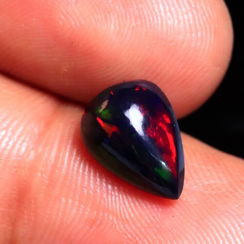 Black Opal Multi Fire - Opal Gemstone - Black Opal Cabochon - Multi Opal - Pear Opal - Loose Opal - shops Smooth Black Opal - 2.15 Cts - 12x9x5 mm