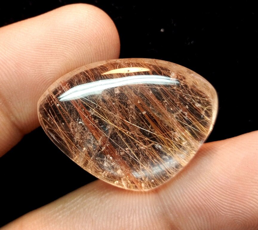 ルチルクォーツカボション ルチルクォーツカボション宝石：42.80カラットファンシールチル宝石