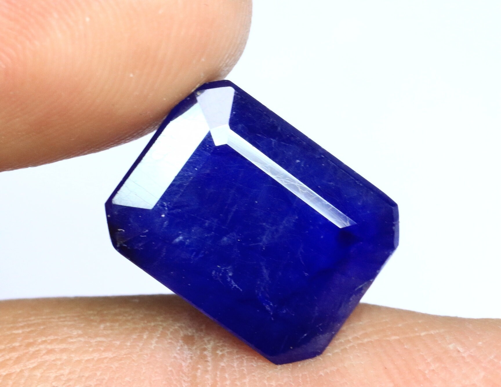 13.30 Cts Natural Blue Sapphire Cut Stone Glass Filled Etsy