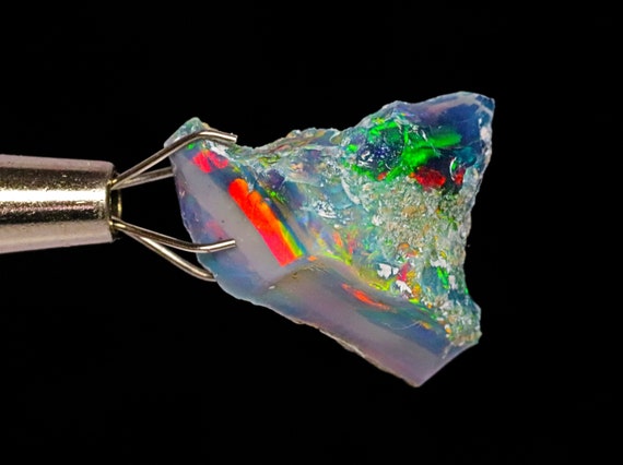 Opale Noire Et Multicolore Brute D’Éthiopie – 1,15 Carat – Naturelle – P390.161t