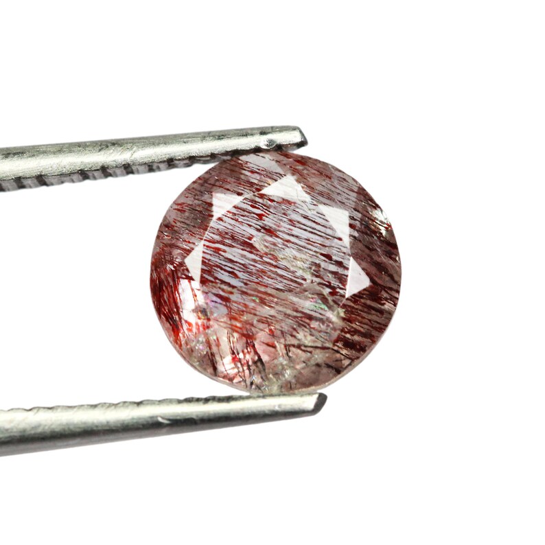 1.35 Cts Cocoxenite Stone Round Cut Stone 7x7x4mm Super Seven Round Stone Loose Gemstone Lepidocrocite Gemstone