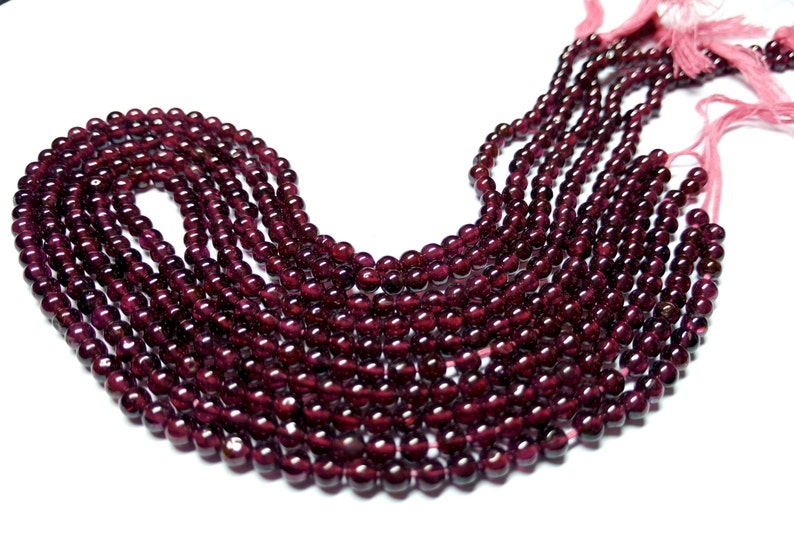 Rhodolite Garnet Beads Full 14 Strand 4 mm Loose Rhodolite Garnet Beads Rhodolite Garnet Cabochon Balls Beads
