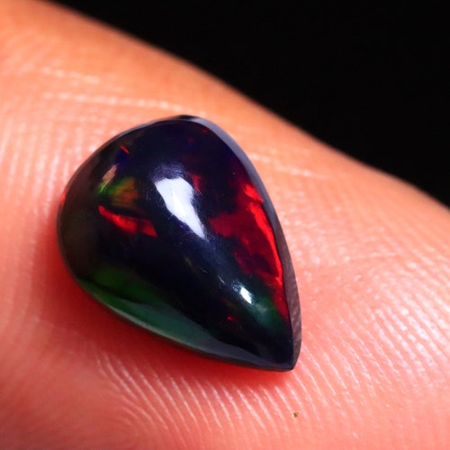 Black Opal Multi Fire - Opal Gemstone - Black Opal Cabochon - Multi Opal - Pear Opal - Loose Opal - shops Smooth Black Opal - 2.15 Cts - 12x9x5 mm