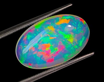 Glaxy Opal Stone, Ethiopian Opal Gemstone, Opal Cabochon, Rainbow Opal Stone, Multi Fire Opal Crystal Stone - 17.5x11x4.5mm Stunning Gifts