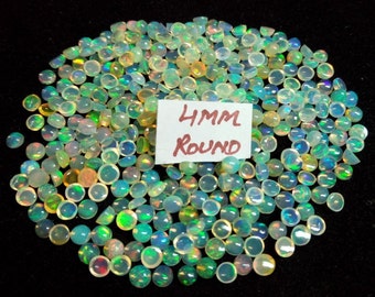 4x4mm Round | Ethiopian Opal Cabochon | Round Cabochon | Opal Gemstone Cabochon | Loose Opal Stone | Opal Ring | Opal Jewelry