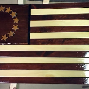 Drapeau en bois 3D Betsy Ross De wooden crafted 12.5 x 22 pouces
