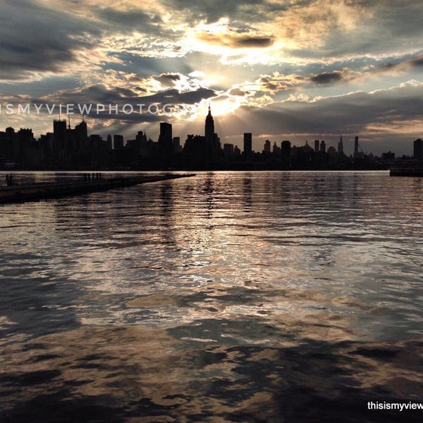 Morning stroll along the Hudson river, Hoboken, New Jersey, Original photograph