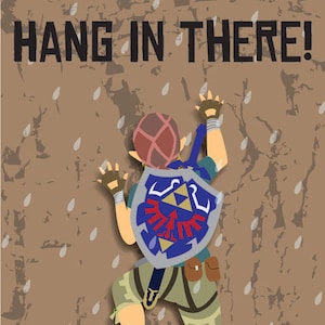Legend of Zelda Breath of the Wild - Hang in There Link Art Print/Postcard/Sticker/Magnet