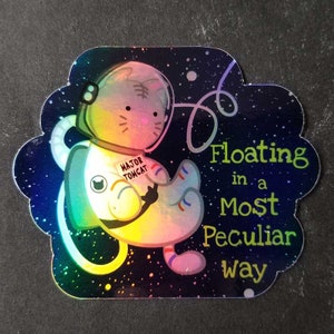 Space Cat-ity Holographic Sticker