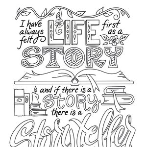 G. K. Chesterton Life as a Story Quote / Adult Coloring / Kids Coloring / Printable Download