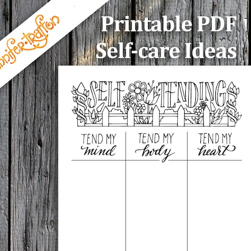 Self-care / Instant Download Printable PDF / Bullet Journal / | Etsy