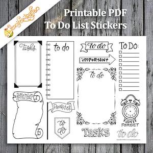 To Do List Stickers / Bullet Journal / Planner / Instant Download afdrukbare PDF