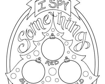 I Spy Christmas Coloring Page Kids Holiday Tree Slugs And Bugs Printable Download PDF