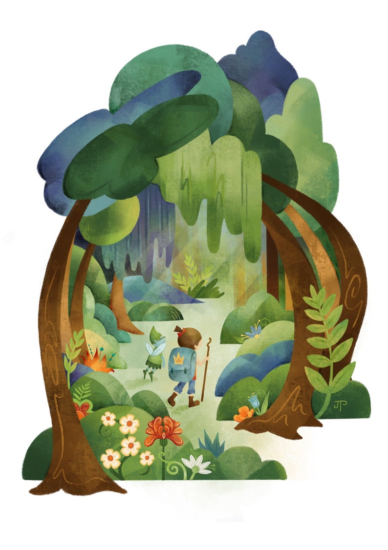 Forest Adventure art print / illustration / home decor / kids image 0