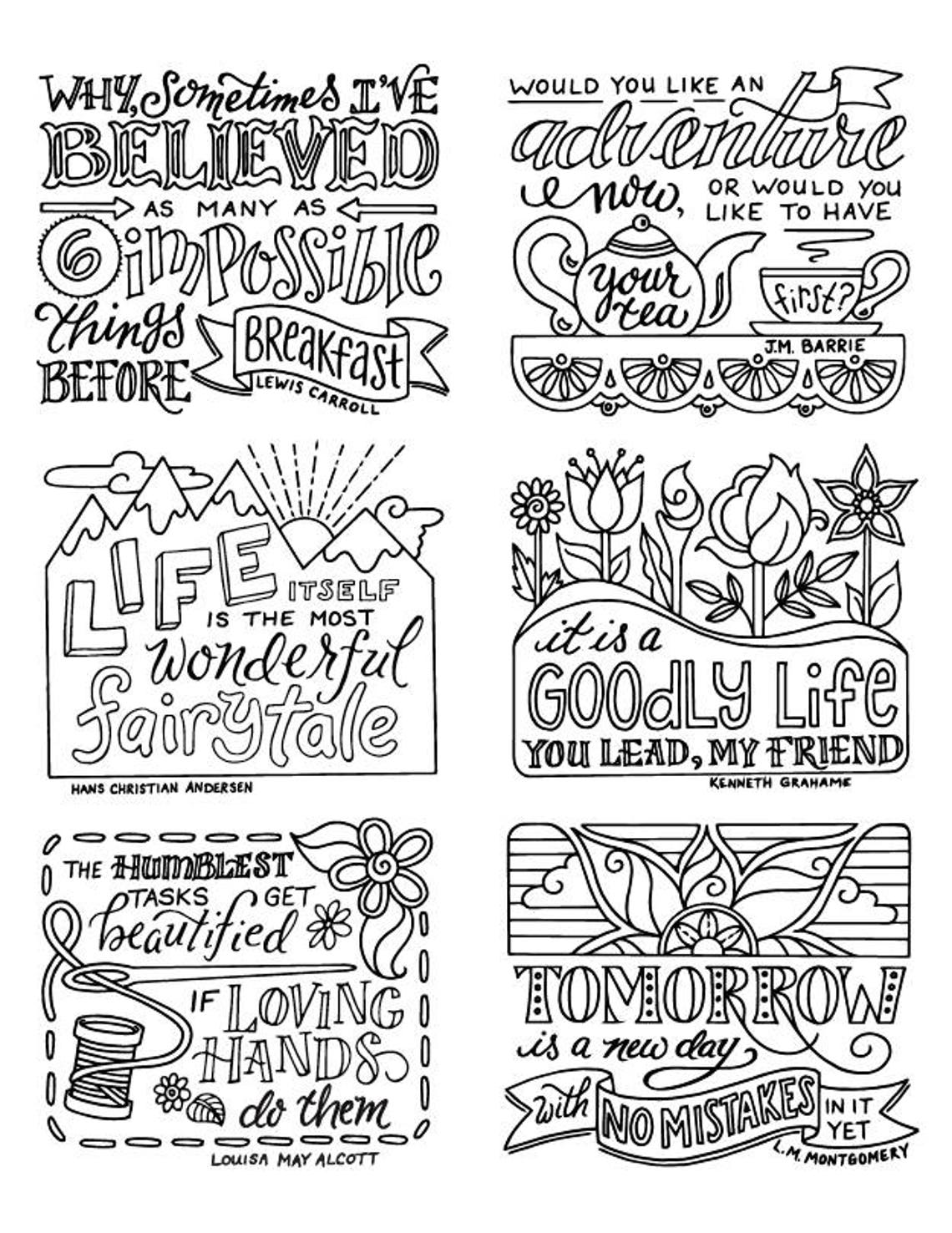 Quote Stickers / Classic Children's Book Authors / Coloring / Bullet ...