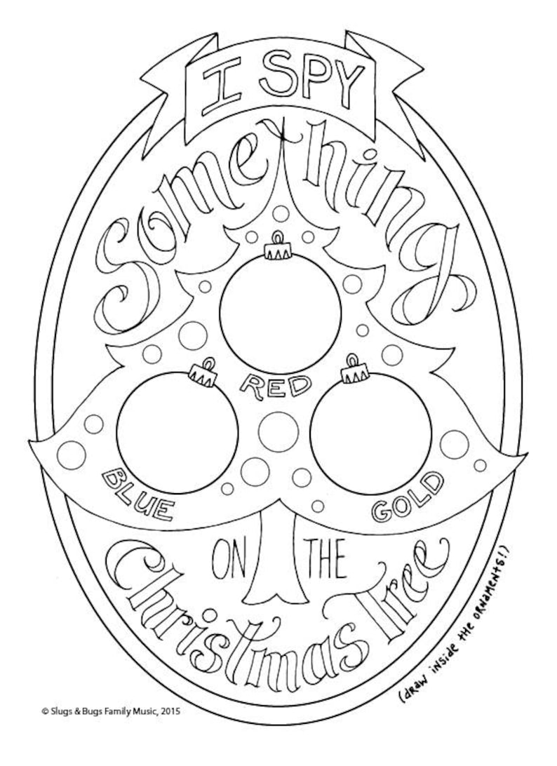 Download I Spy Christmas Coloring Page / Kids Holiday / Christmas ...