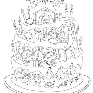 Happy Birthday Jesus / Ausmalseite Weihnachten / Kinder Urlaub / Slugs and Bugs / Printable Download PDF