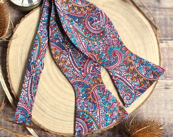 Self-tie Liberty bowtie. Paisley print Bowties. Men's Wedding Bowties. Men's bowties. Neckwear. Cufflinks/Pocket Squares/Menswear. bow ties.