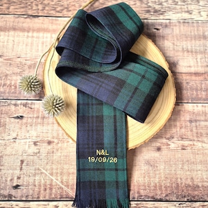 Black Watch Tartan Handfasting Ribbon: Scottish Wedding Keepsake