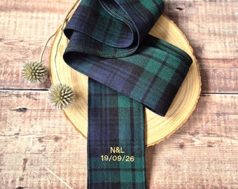 Black Watch Tartan Handfasting Ribbon: Scottish Wedding Keepsake