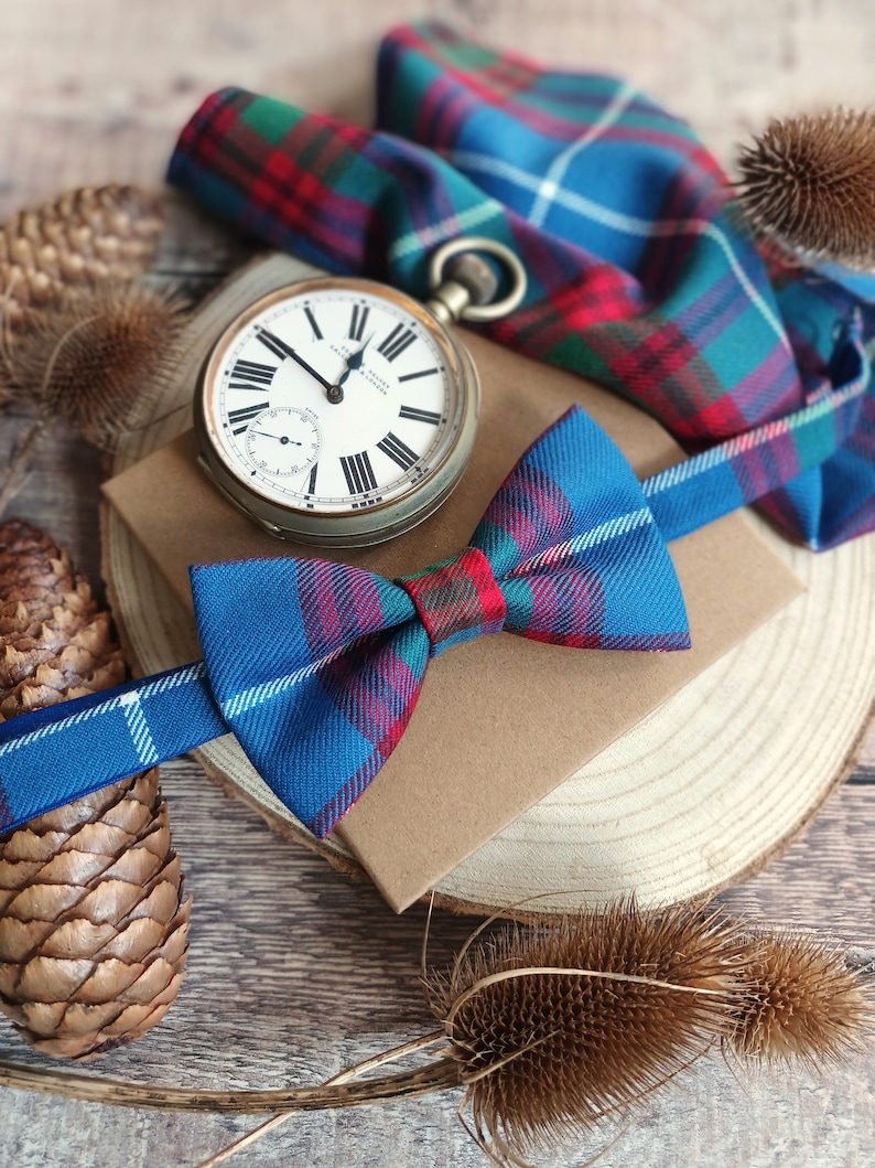 Edinburgh Tartan Bowtie. Scottish Tartan bow ties. Men's Wool Bowties. Men's bow ties. Neckwear/Cufflinks/Pocket Squares. Premium Menswear. image 1