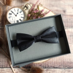 Personalised Bowtie. Black bowtie. Men's bowties. Personalised gifts for men. Men's accessories. Bowties. Wedding ideas for men. Groomsmen image 2
