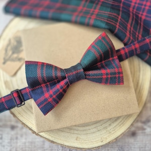 MacDonald Tartan Fliege. Fliegen. Schottenkaro Fliegen. Herrenfliege aus Wolle. Herren Fliegen. Krawatte/Manschettenknöpfe/Einstecktuch.
