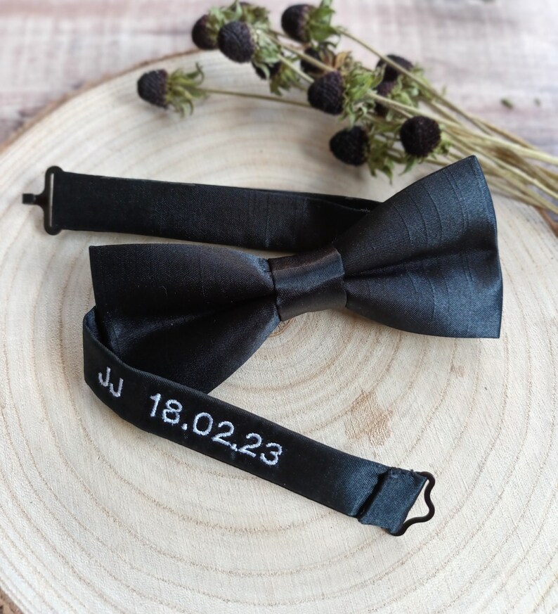 Personalised Bowtie. Men's bowties. Black Bowtie/Wedding bowties/Menswear. Graduation Bowties. Personalised gifts. Neckwear. Groomsmen gifts image 4