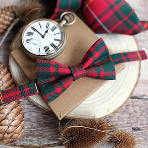 Clan Brucy Tartan Fliege. Schottenkaro Fliegen. Herren Fliegen aus Wolle. Herren Fliegen. Krawatten. Manschettenknöpfe/Einstecktücher Premium Männermode
