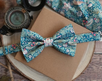 Bowties. Liberty Strawberry Thief bowtie. Men's Wedding Bowties. Floral Bowties. Men's bowties. Neckwear. Cufflinks. Pocket Squares.Menswear