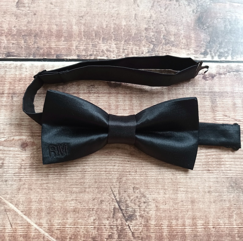 Personalised Bowtie. Black bowtie. Men's bowties. Personalised gifts for men. Men's accessories. Bowties. Wedding ideas for men. Groomsmen image 4