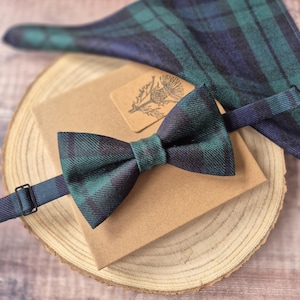 Black Watch Tartan Wool Bow Tie: Scottish Neckwear