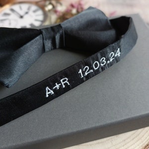 Personalised Bowtie. Men's bowties. Black Bowtie/Wedding bowties/Menswear. Graduation Bowties. Personalised gifts. Neckwear. Groomsmen gifts image 2