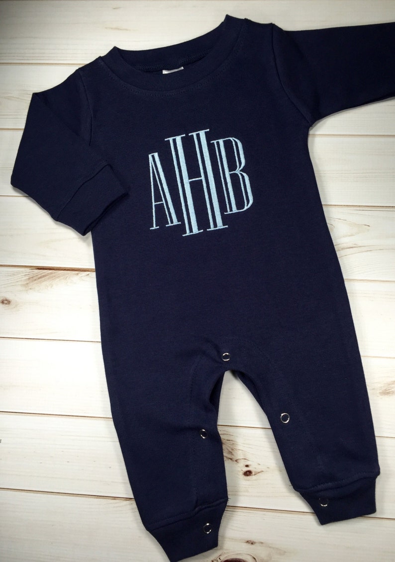 Baby Boy Coming Home Outfit Monogrammed Personalized Romper Etsy