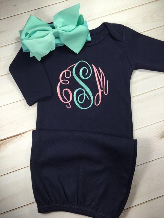 baby girl monogrammed gown