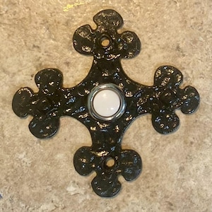 Doorbell - Ornate Rustic Hammered Design - Lighted Button