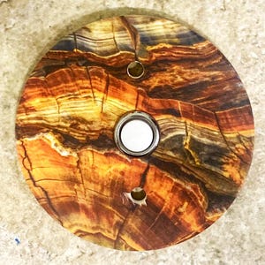 Doorbell Cover - Petrified Wood Print - Lighted Button - Beautiful Front Entry Upgrade