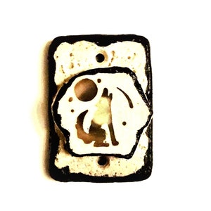 Doorbell - Handmade - Coyote Lighted Button on Turkish Travertine Stone