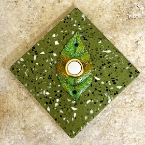 Doorbell - 3D Sparkle Leaf on Tile - Lighted Button